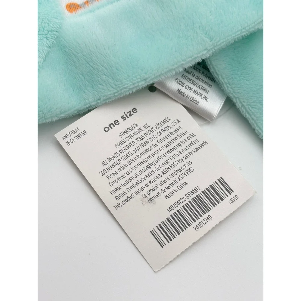 Gymboree Tiger Plush Security Blanket Lovey Jungle Animal Print Blue Orange NEW